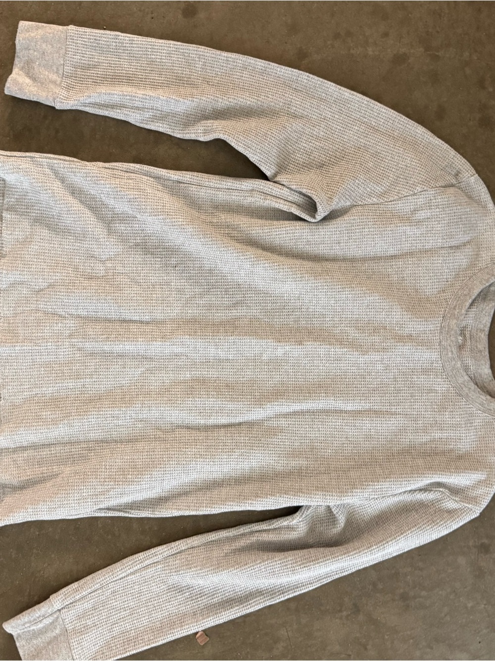 Fruit of the Loom Men's Crewneck Waffle Knit Sweater - Light Gray